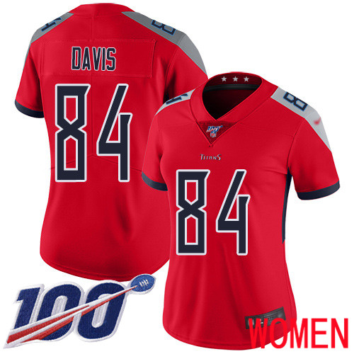 Tennessee Titans Limited Red Women Corey Davis Jersey NFL Football 84 100th Season Inverted Legend